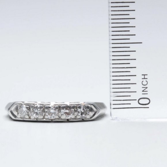 Platinum Diamond ring F-G VS1-VS2 .3 tcw - Picture 3 of 9
